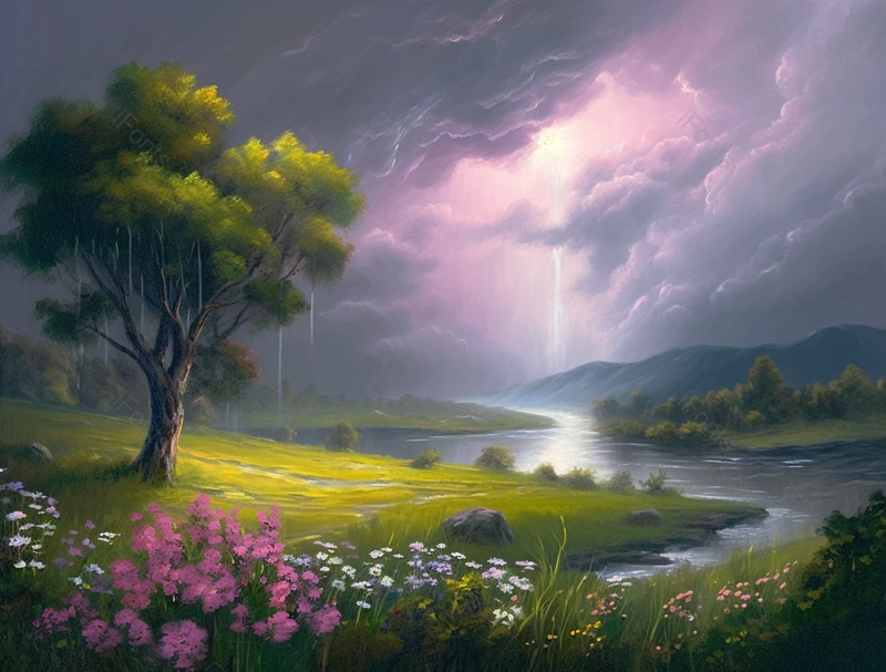 唯美紫色云层透光户外风景背景,插画/手绘图,插画/手绘图库,插画/手绘图下载,插画/手绘